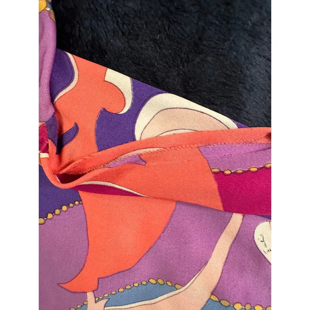 EMILIO PUCCI CUSTOM UNFINISHED VINTAGE SILK PRINT DRESS - Picture 16 of 16